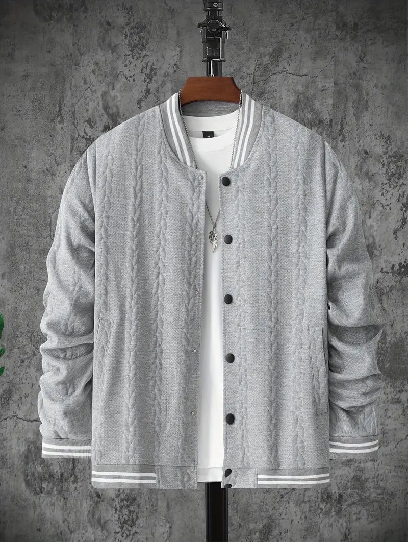 Felips – Jacquard Baseball Jacke Mit Streifenmuster