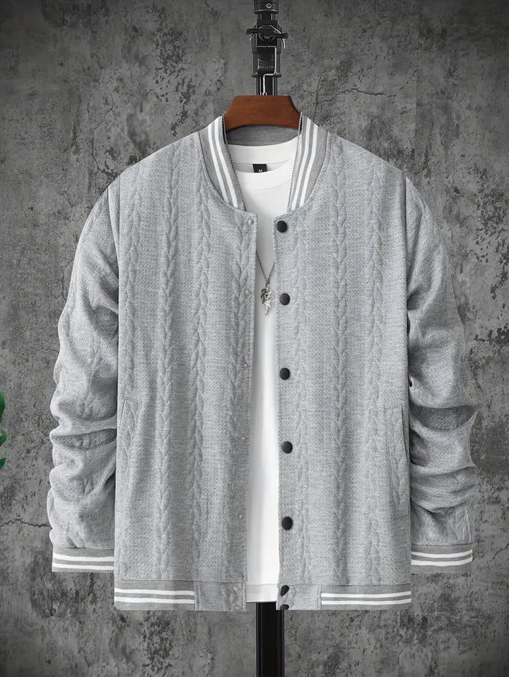 Felips – Jacquard Baseball Jacke Mit Streifenmuster