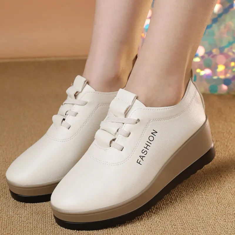 Saturnina – Leder Schuhe Mit Dicker Sohle
