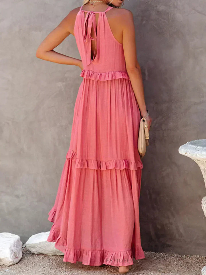 Hayley – Elegantes ärmelloses Kleid Mit Rüschen
