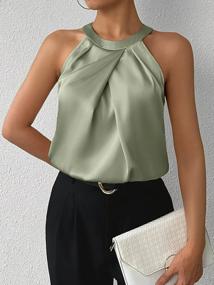 Cerys – Elegante Armellose Bluse Aus Polyamid