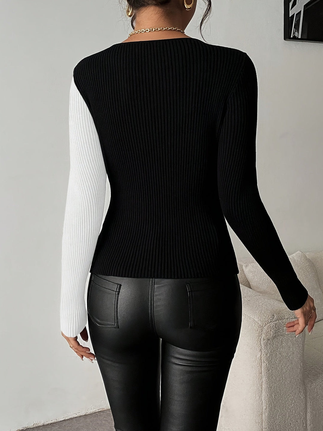 Rachel – V-Ausschnitt Strickbluse Mit Oberteil