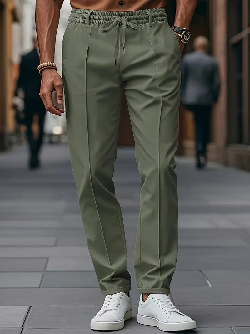 Crawford – Lässige Schlanke Passform Hose Mit Elastischem Bund