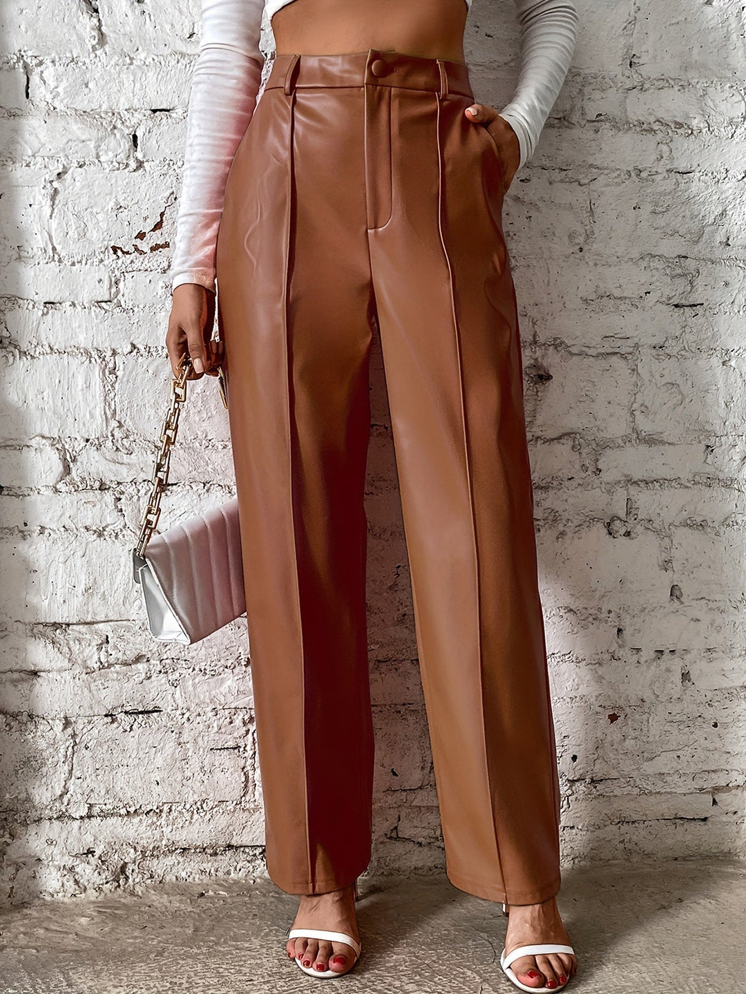 Francine – Lässige Lange Hose Mit Ziernähten
