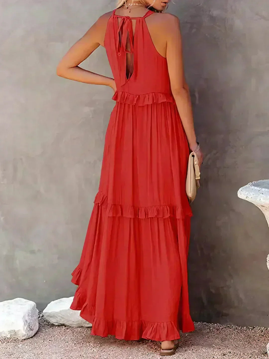 Hayley – Elegantes ärmelloses Kleid Mit Rüschen