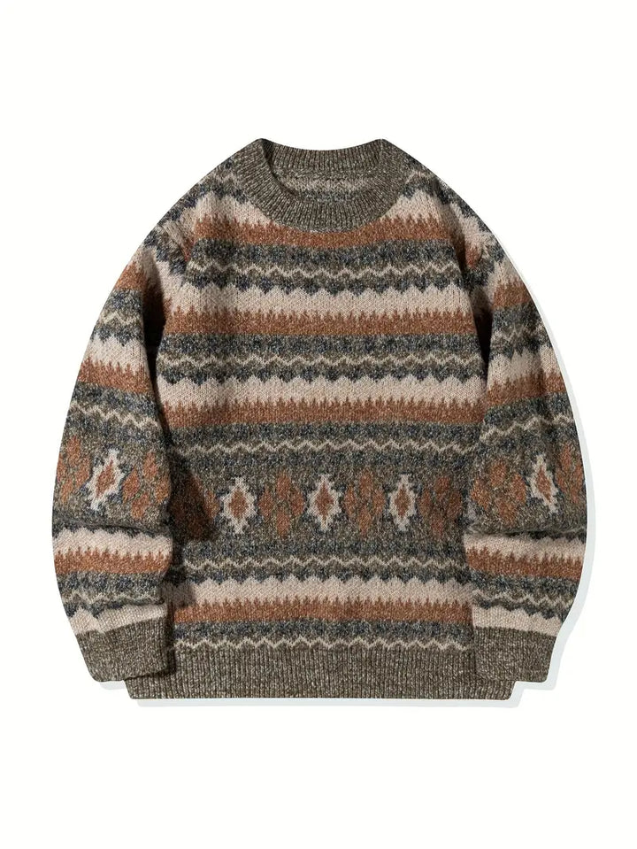 Hartman – Lässiger Geometrischer Strick Pullover