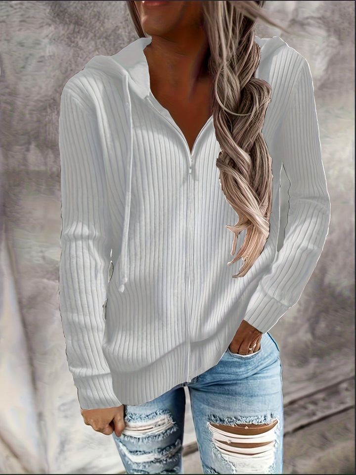 Moira – Langärmelige Kapuzenjacke Mit Reißverschluss Und Kordelzug