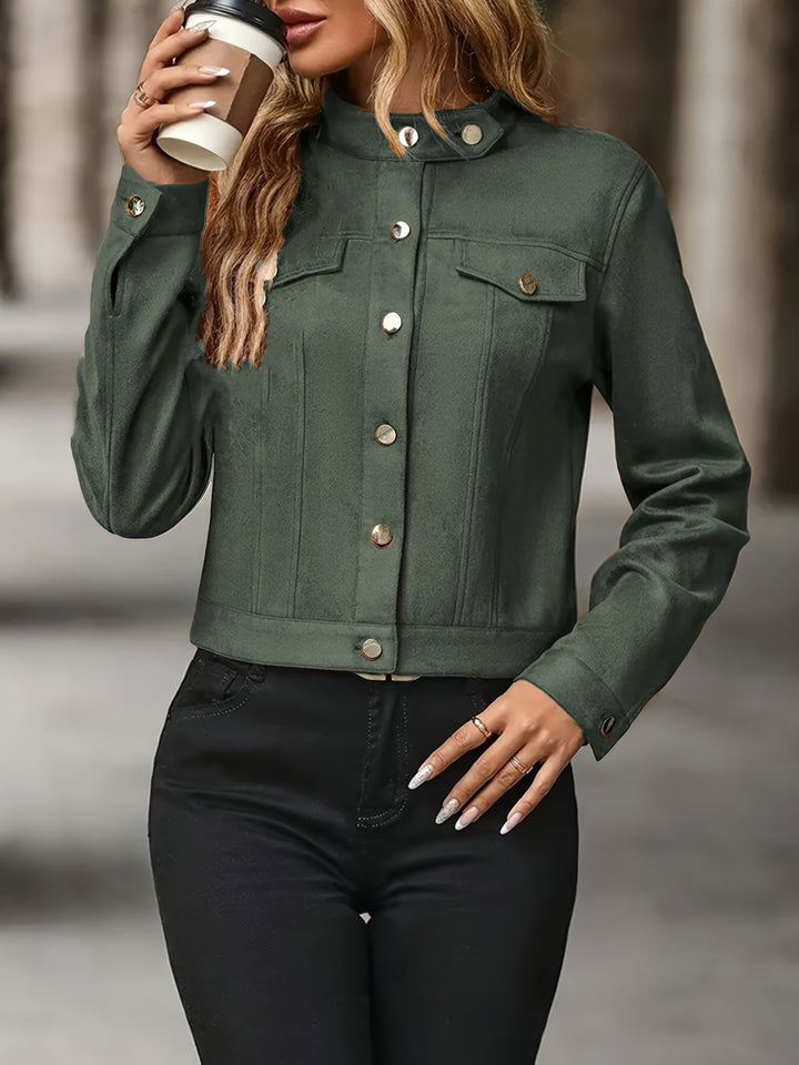 Slavica – Vintage Jacke Mit Langen Ärmeln Und Knöpfen Vorne