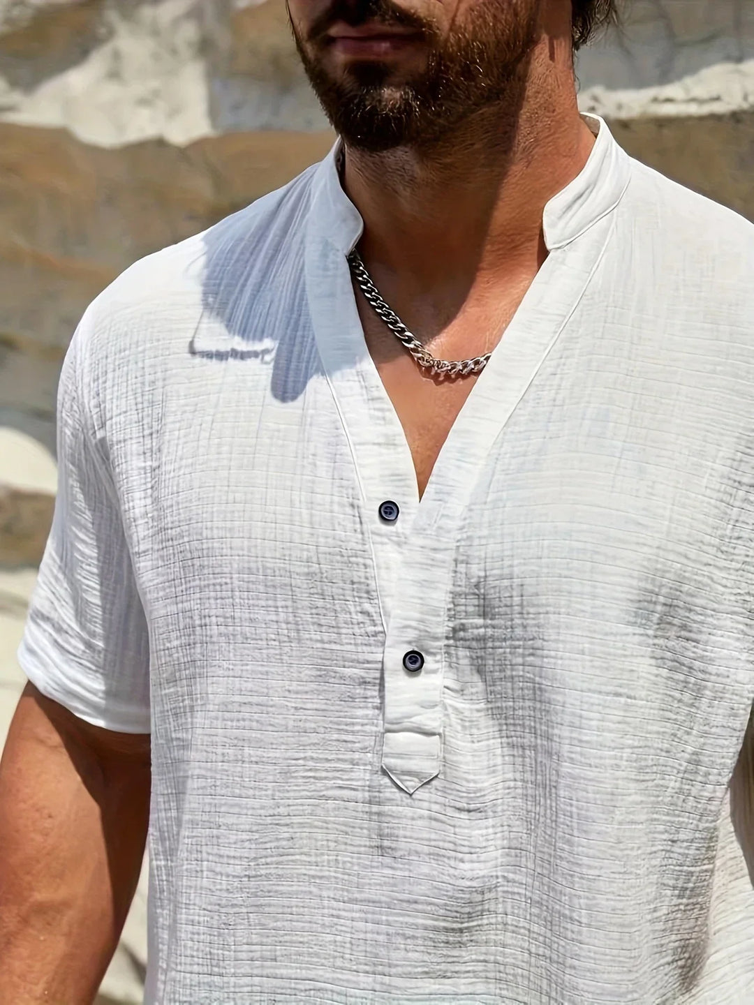Sancho – Elegantes Sommer Hemd Mit Stehkragen