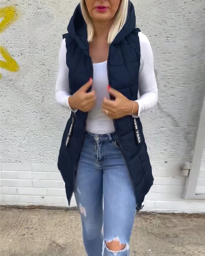 Laruna – Ärmelloser, Wattierter Mantel Mit Reißverschluss