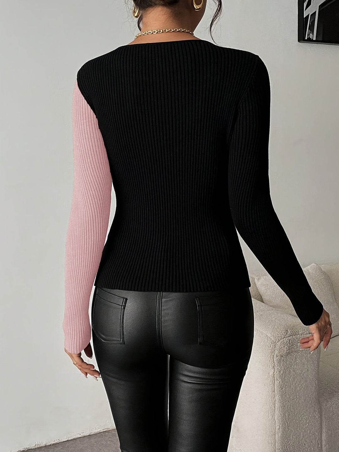 Rachel – V-Ausschnitt Strickbluse Mit Oberteil