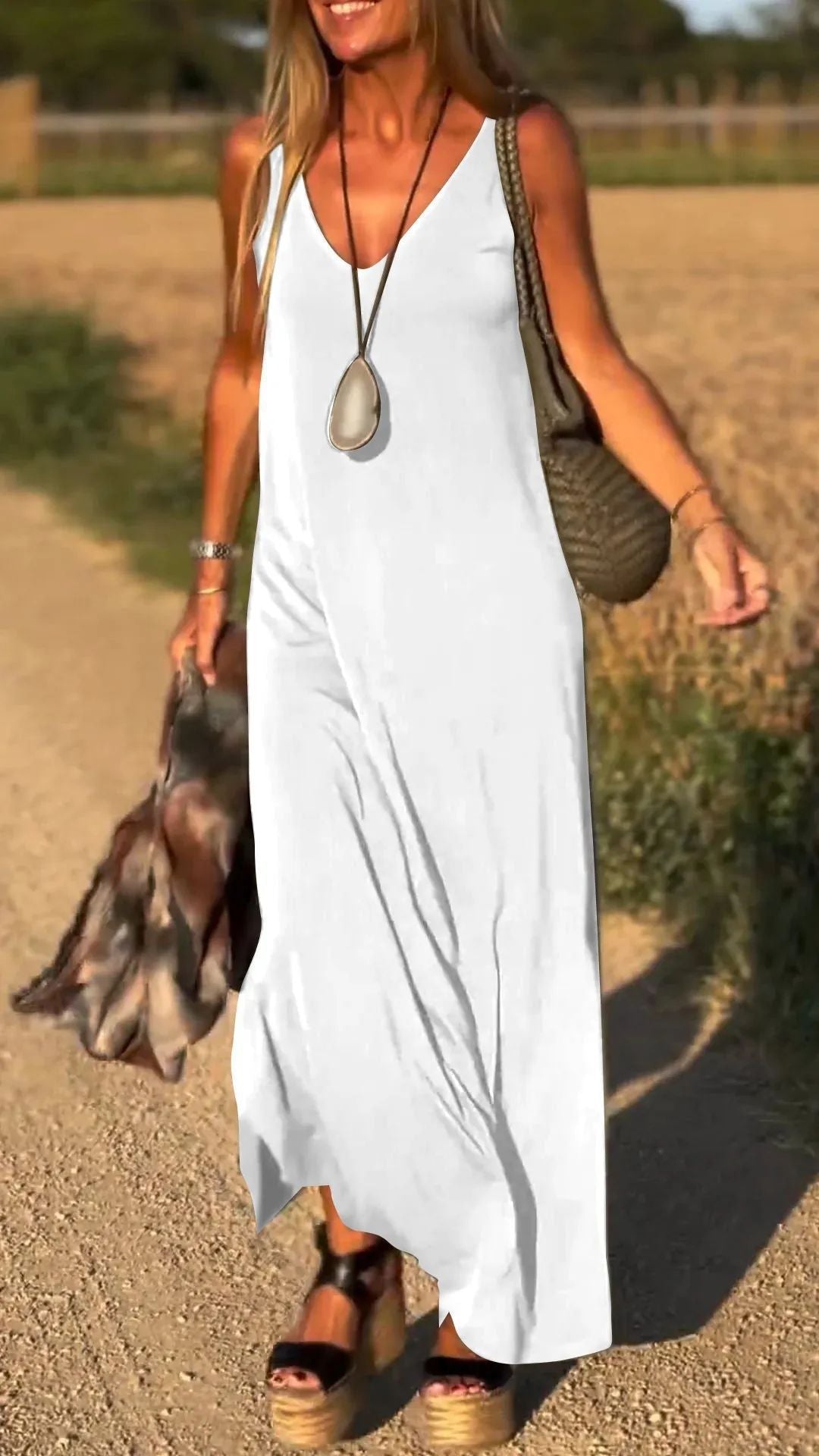 Evelyne – Stilvolles Armelloses Langes Kleid