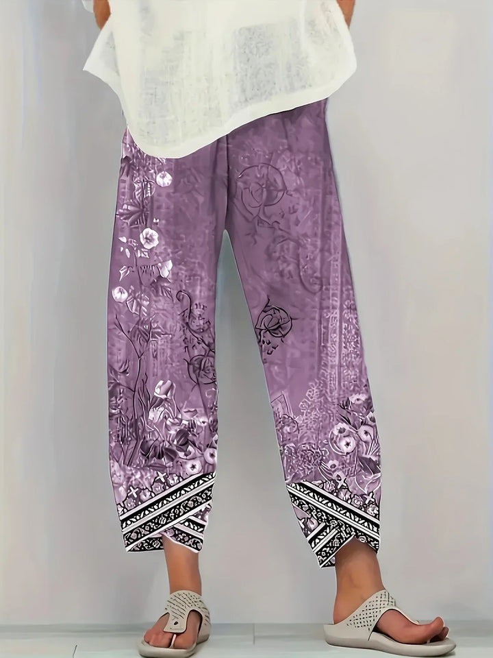 Kayden – Vintage Capri Hose Mit Blumenmuster