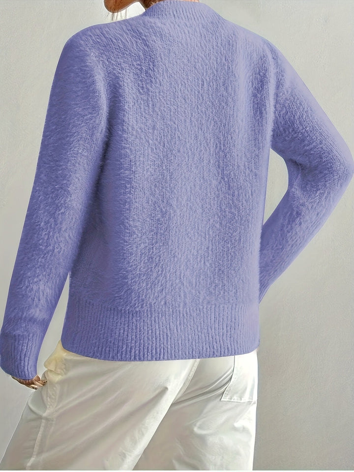 Smelissa – Langärmelige Strickjacke Mit Herzknöpfen