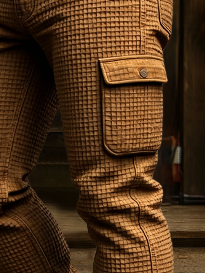 Conway – Vintage Im Freien Notleidend Abenteuer Waffel-Multitasche Hose