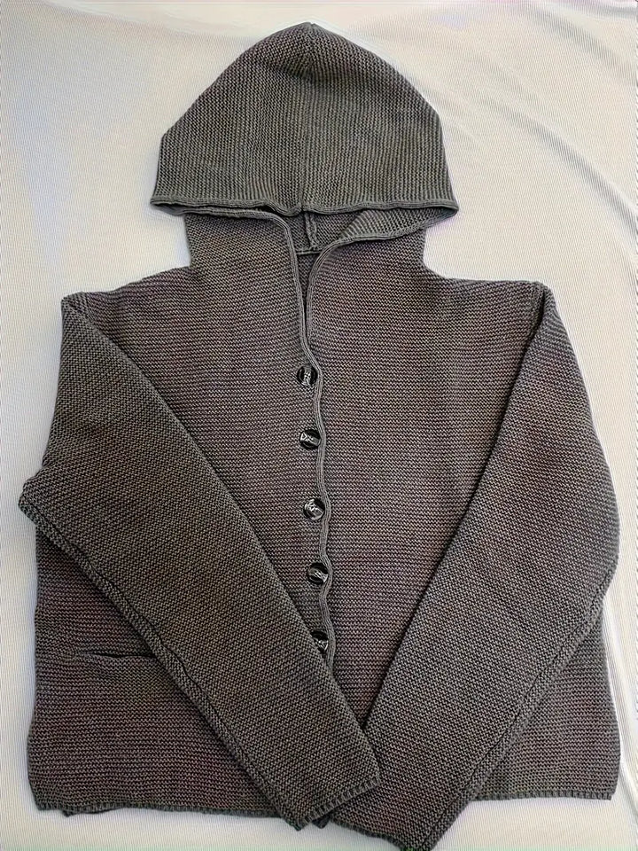 Bressan – Eleganter Strickjacke Mit Langen Ärmeln Und Kapuze