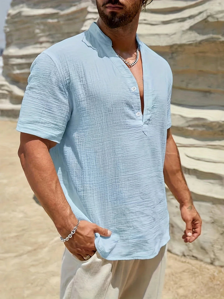 Sancho – Elegantes Sommer Hemd Mit Stehkragen