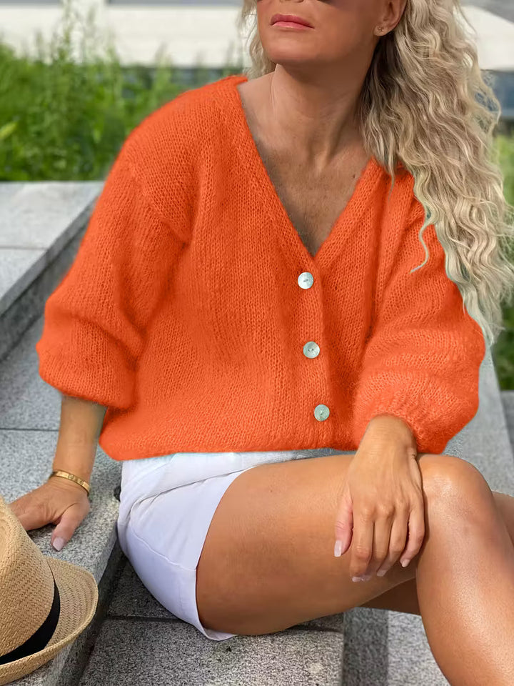 Hozanna - Langärmeliger Strickpullover Mit Knöpfen