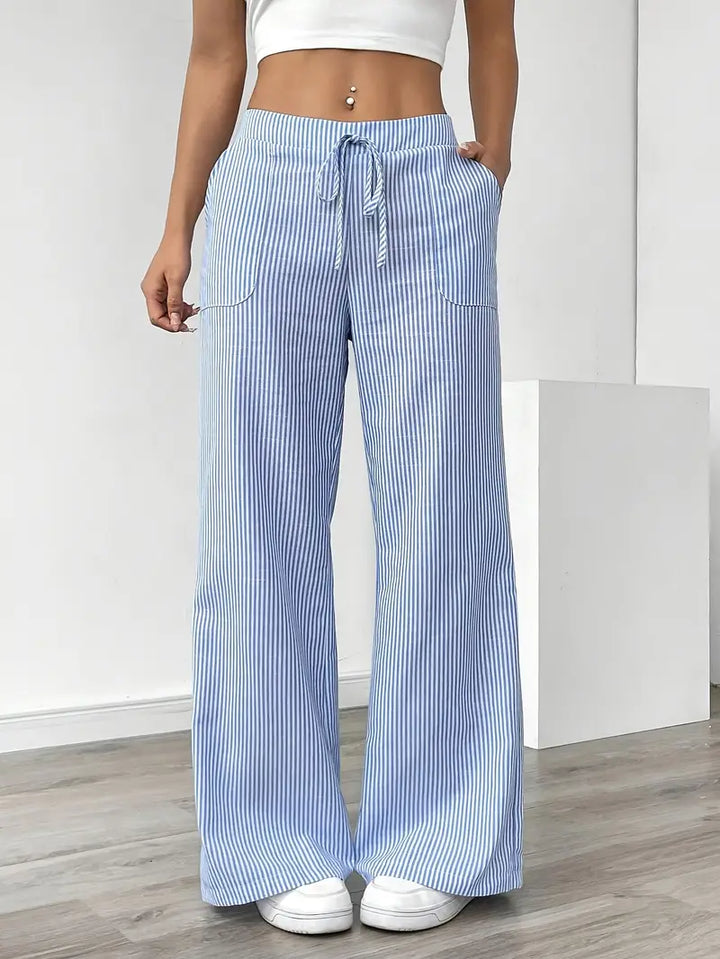 Alina – Elegante Gestreifte Hose Mit Taschen