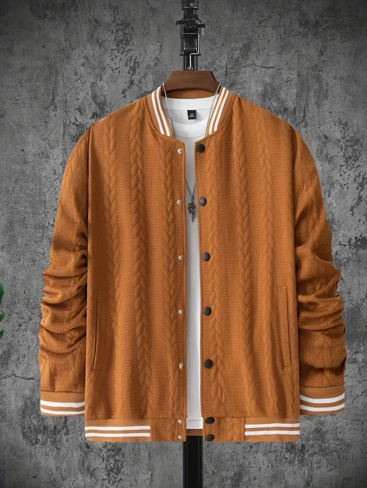 Felips – Jacquard Baseball Jacke Mit Streifenmuster