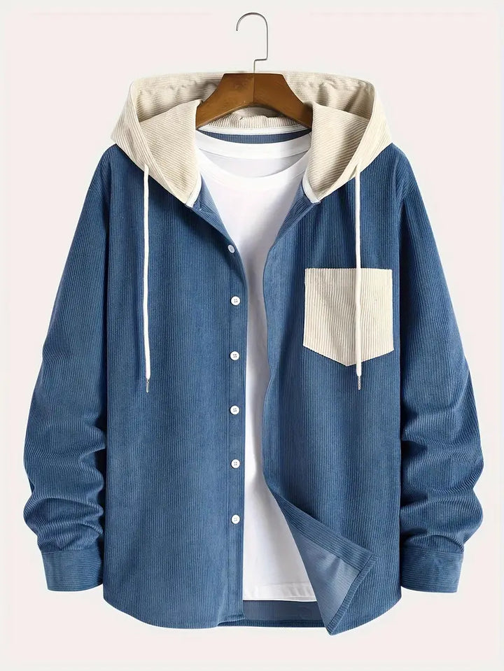 Costas - Strukturierter Cord-Kapuzenpullover Mit Reißverschluss