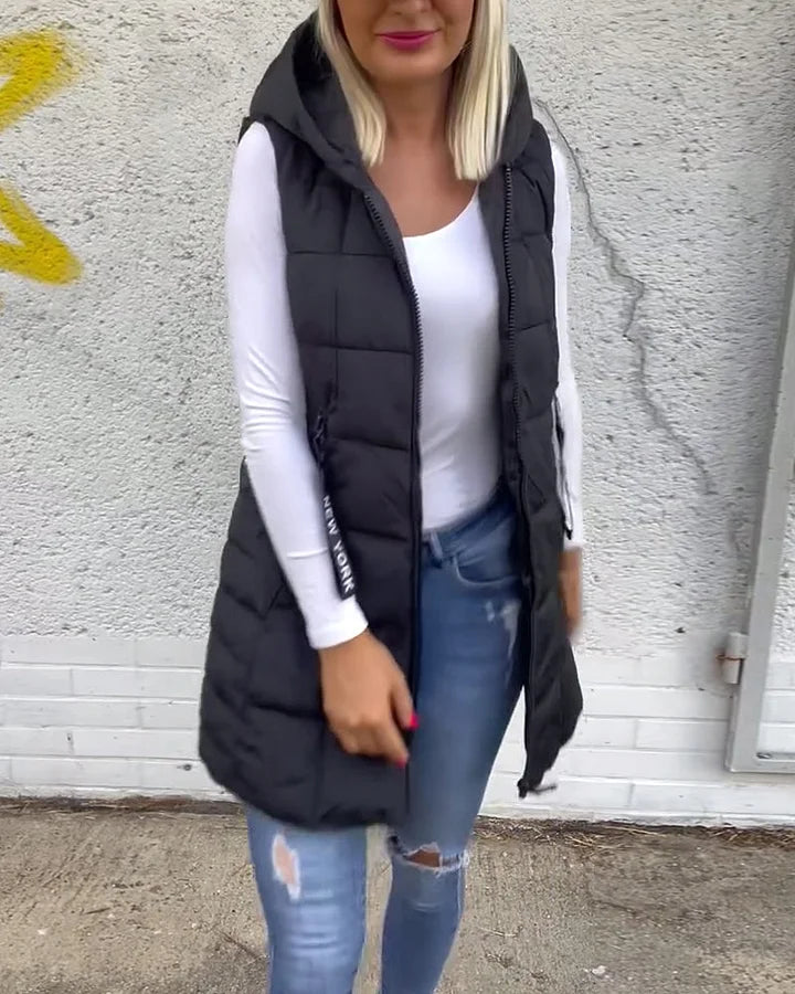 Laruna – Ärmelloser, Wattierter Mantel Mit Reißverschluss