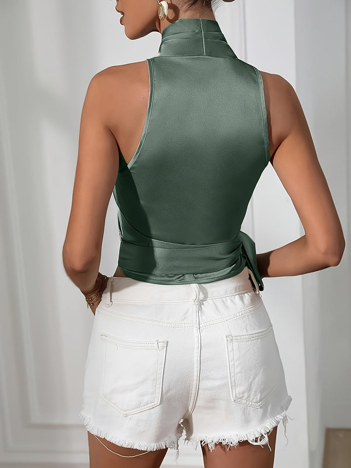 Florentia - Elegantes ärmelloses Neckholder-Top Mit Gürtel