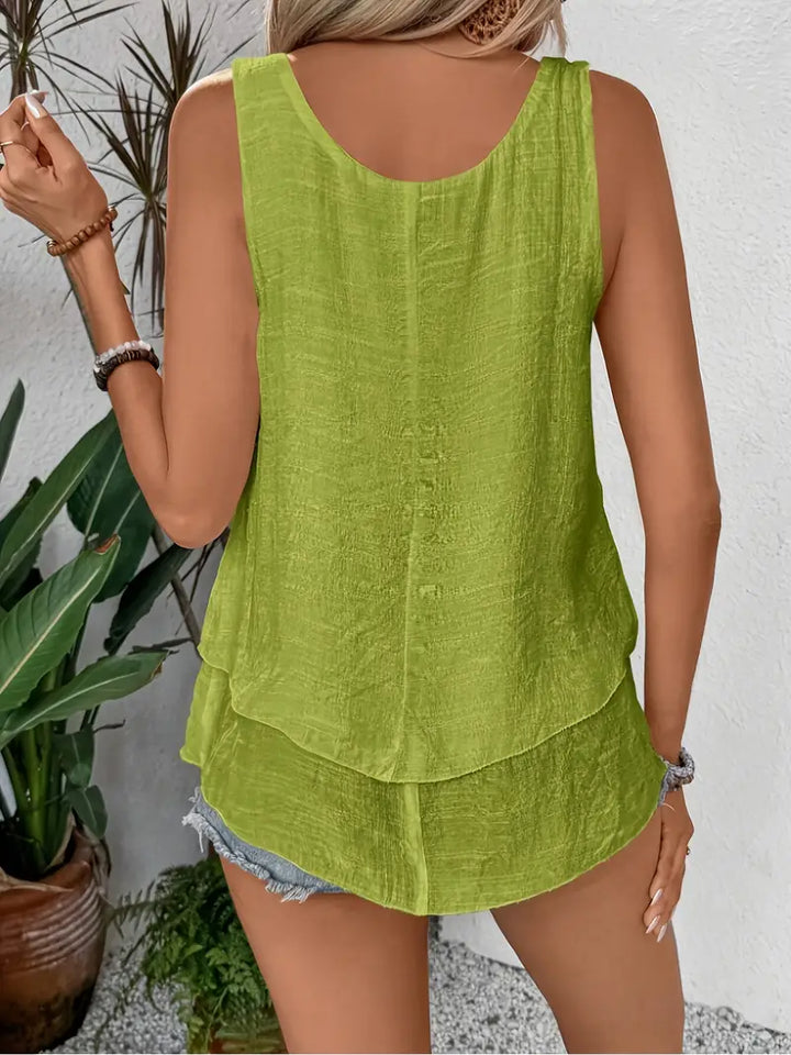 Cressida – Tanktop Aus Viskose Mischgewebe Mit Rüschen