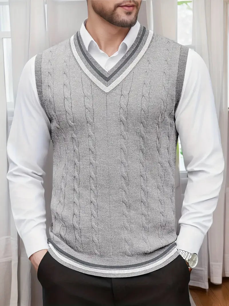 Duane - Ärmelloser Strickpullover Mit V-Ausschnitt