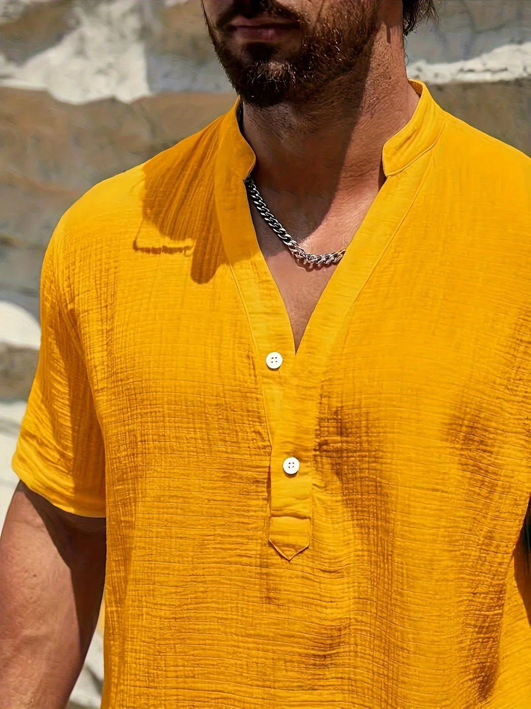 Sancho – Elegantes Sommer Hemd Mit Stehkragen