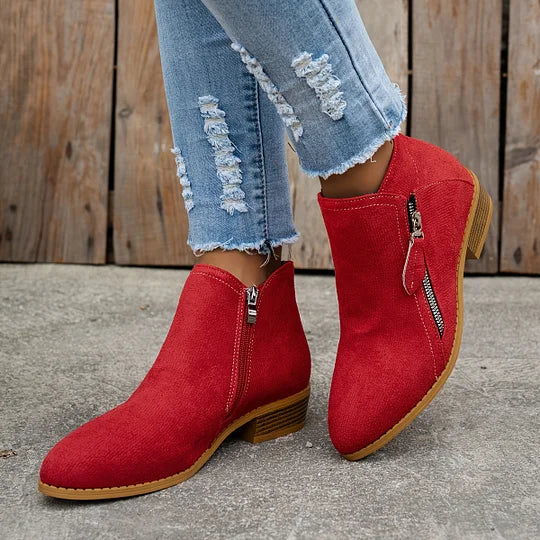 Farah - Orthopädische Lederstiefeletten Mit Reißverschluss