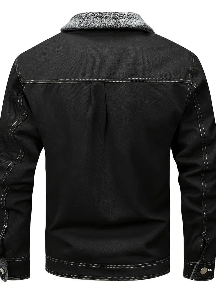 Geoffroy – Vintage Jeans Jacke Mit Fleece Futter