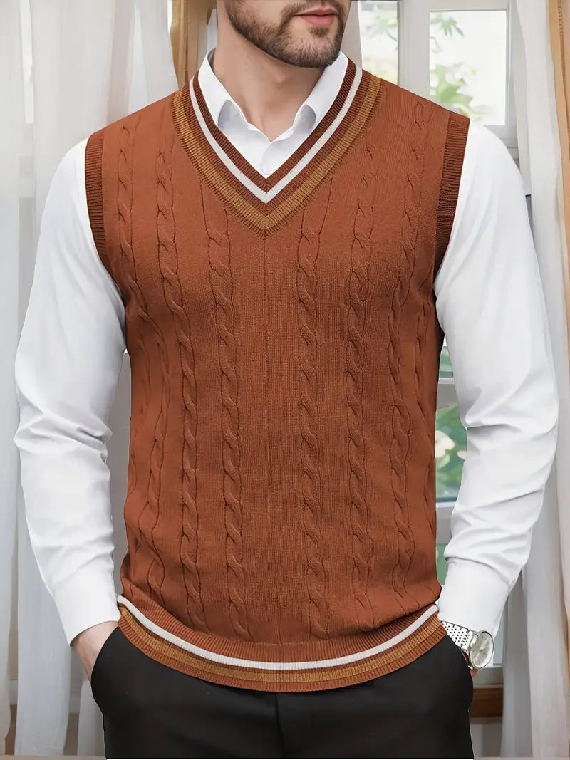 Duane - Ärmelloser Strickpullover Mit V-Ausschnitt