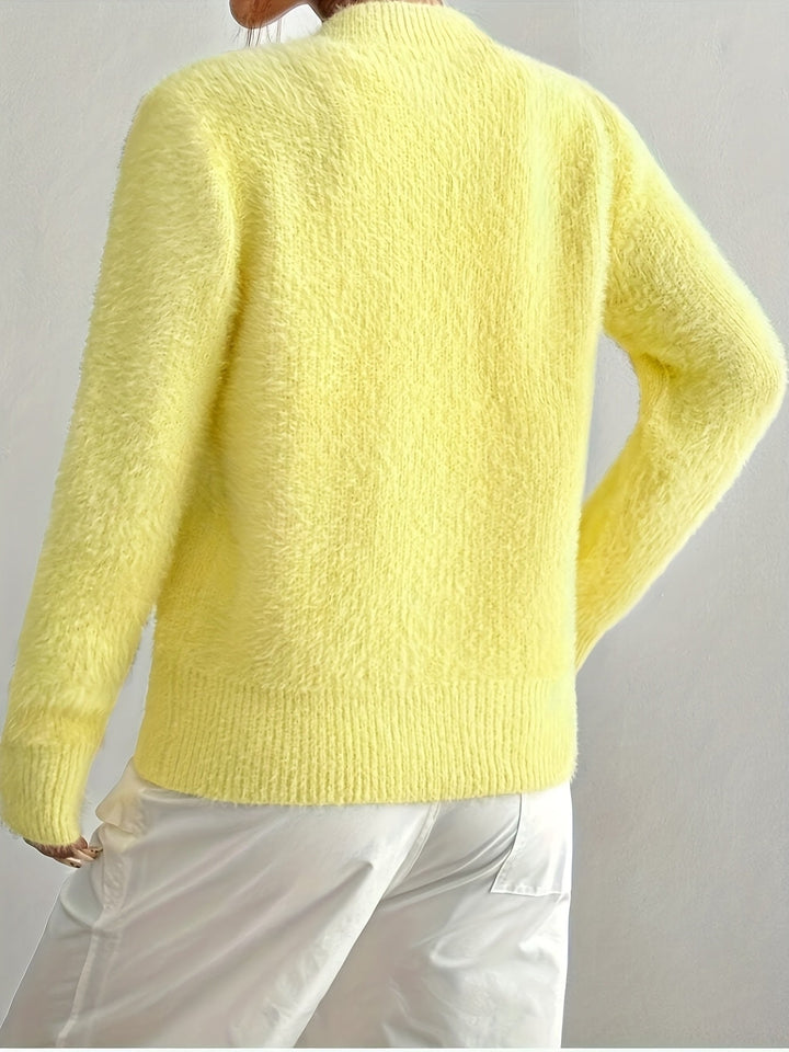 Smelissa – Langärmelige Strickjacke Mit Herzknöpfen