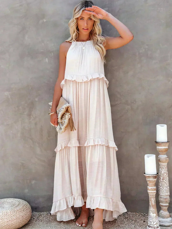 Hayley – Elegantes ärmelloses Kleid Mit Rüschen