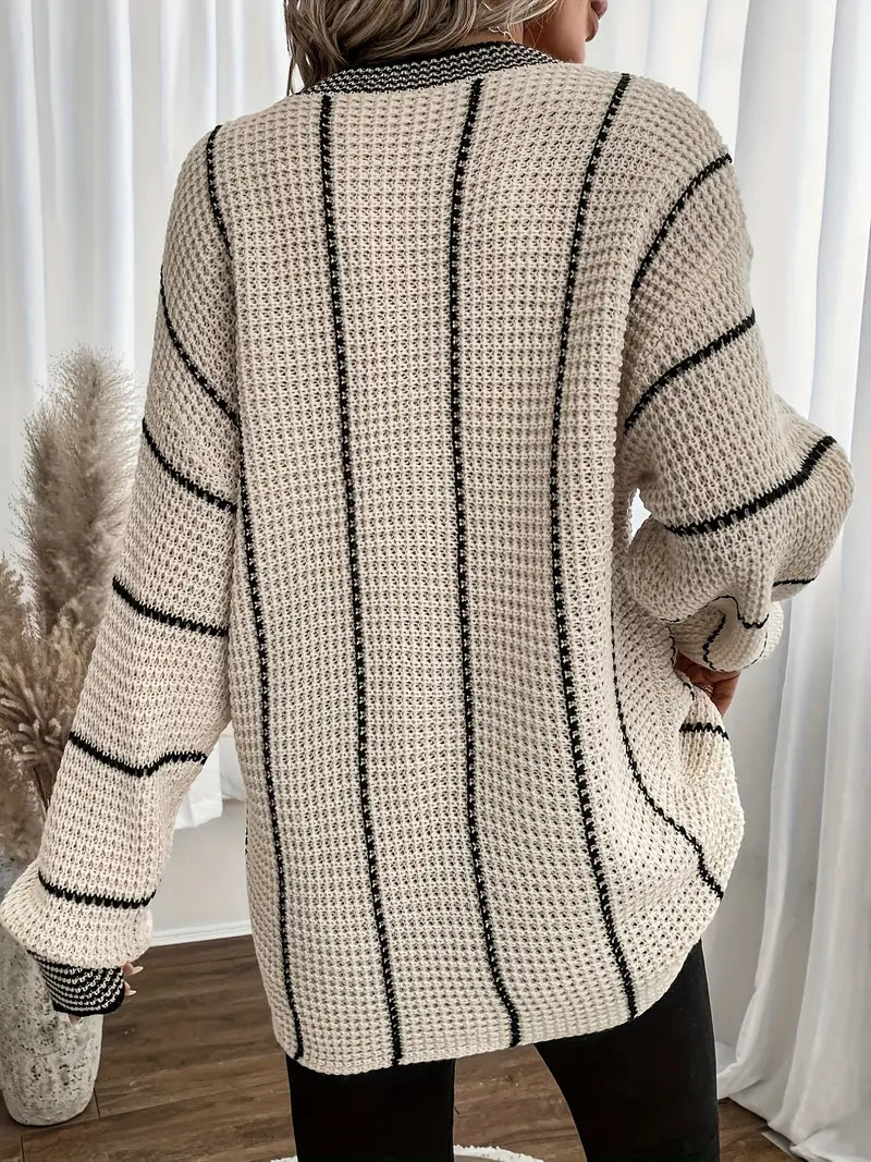 Arellano – Lässiger Langarm Streifen Pullover