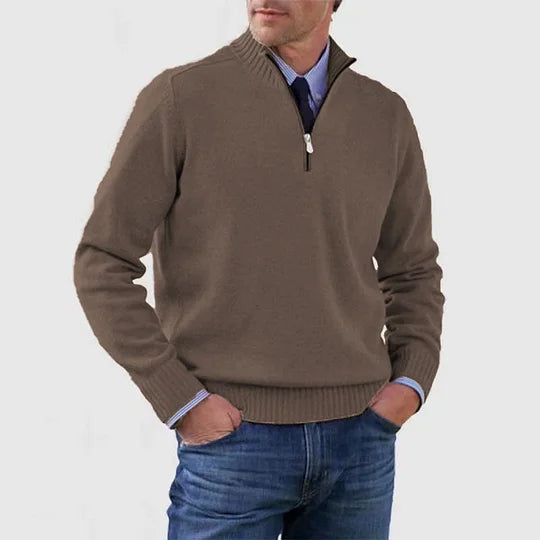 Ben – Modischer Warmer Pullover Mit Halbem Reißverschluss