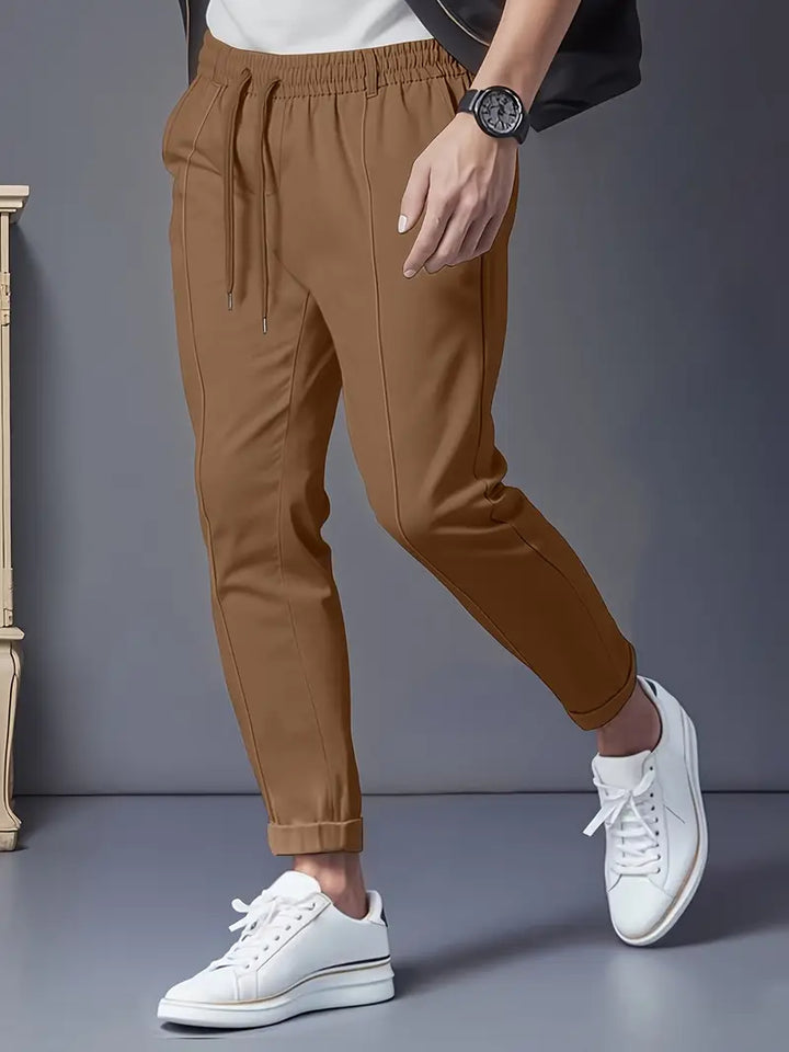 Crawford – Lässige Schlanke Passform Hose Mit Elastischem Bund