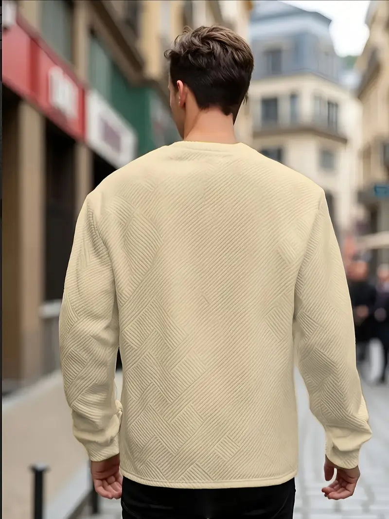 Malinga – Lässiges Sweatshirt Mit Geometrischem Muster Und Langen Ärmeln