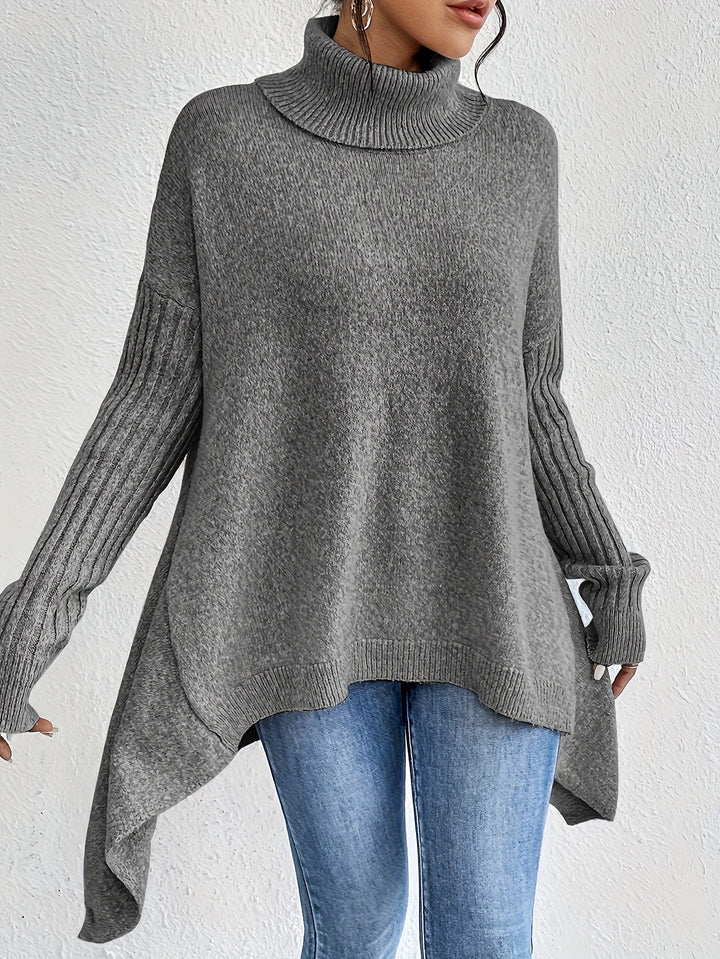 Tahlia – Lässiger Langarm-Pullover Mit Hohem Kragen