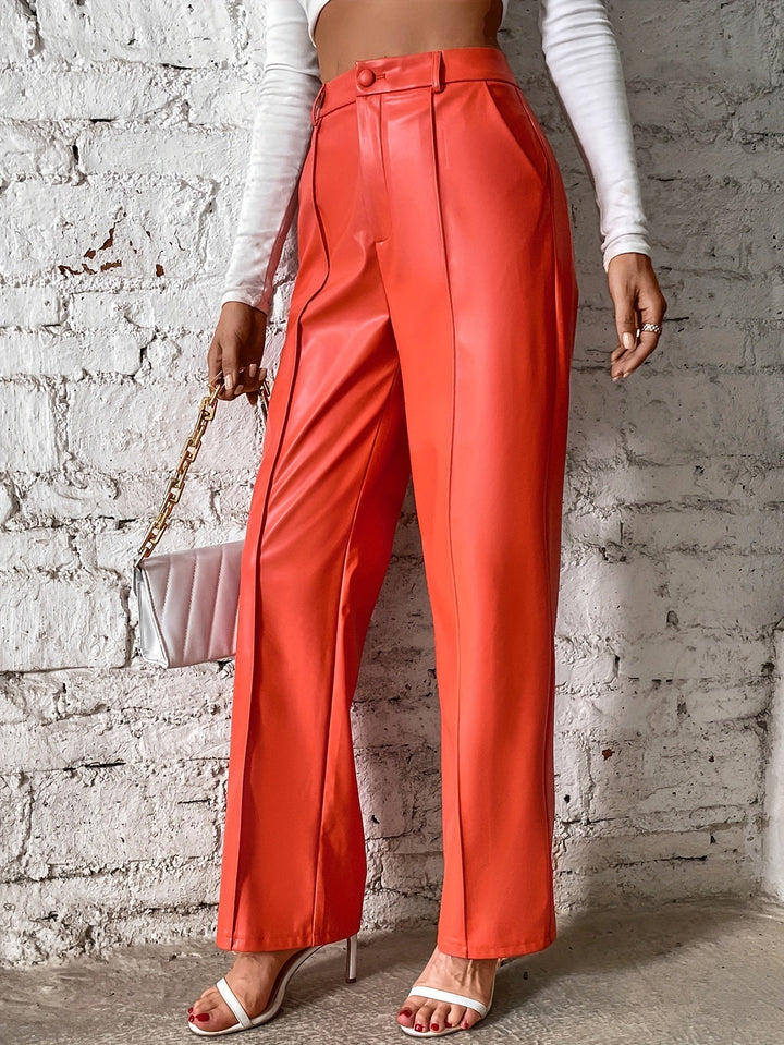 Francine – Lässige Lange Hose Mit Ziernähten