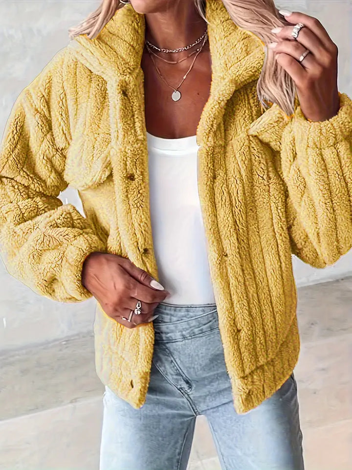 Narin – Lässig Teddy Jacke Mit Faux Tasche