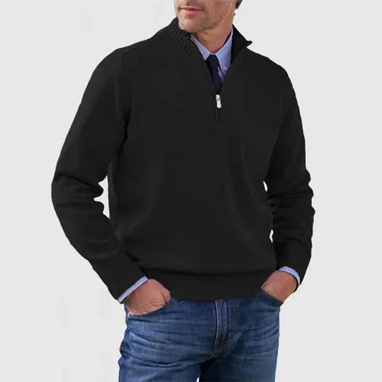 Ben – Modischer Warmer Pullover Mit Halbem Reißverschluss