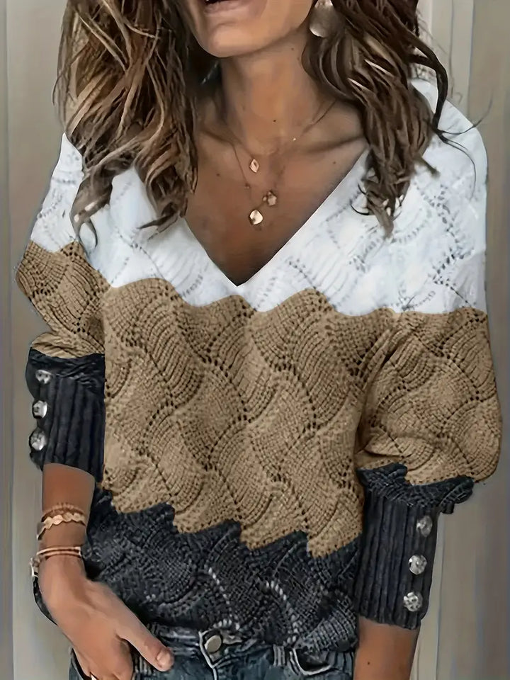 Renilda - Eleganter Strickpullover Mit V-Ausschnitt