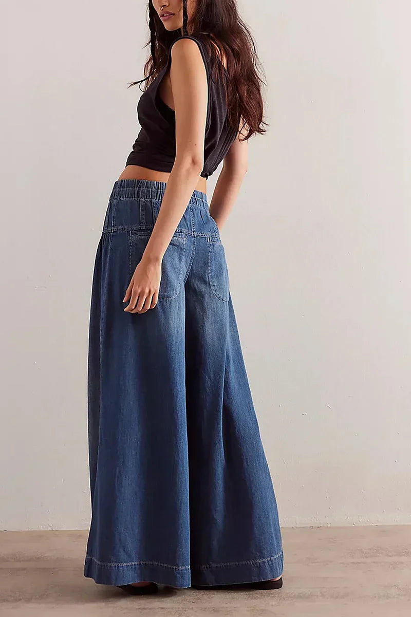 Karatza – Stilvolle Lockere Jeans Mit Weitem Bein