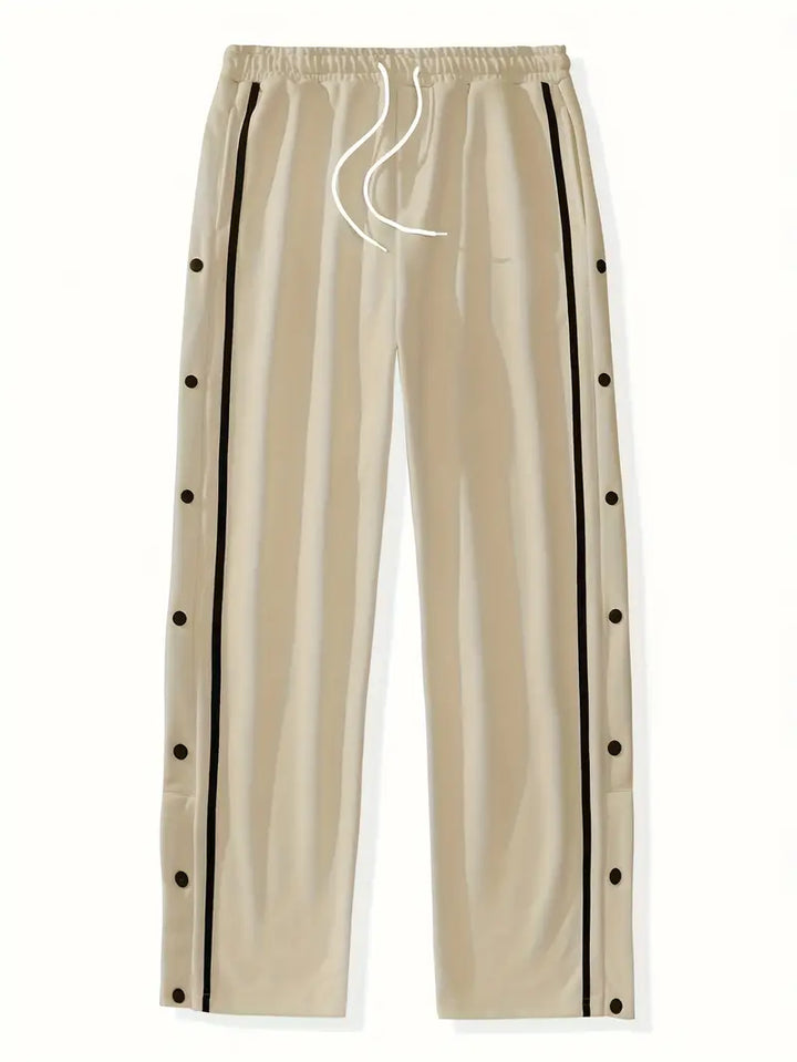 Mendis – Lässige Sport Hose Mit Geradem Bein Und Druckknopfverschluss