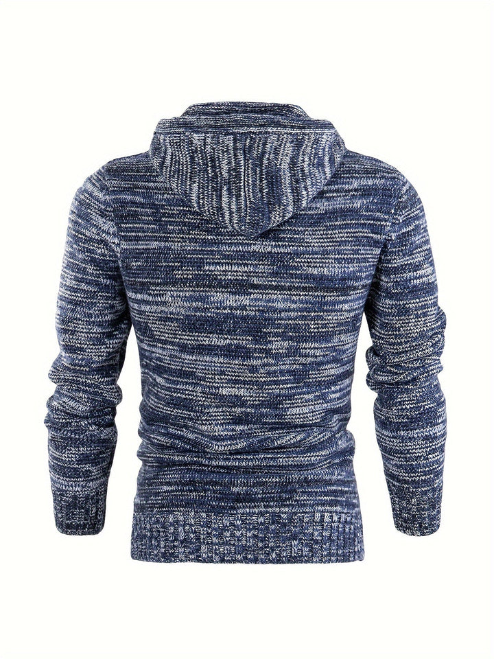 Damiaan – Lässiger Langarm Strick Kapuzenpullover