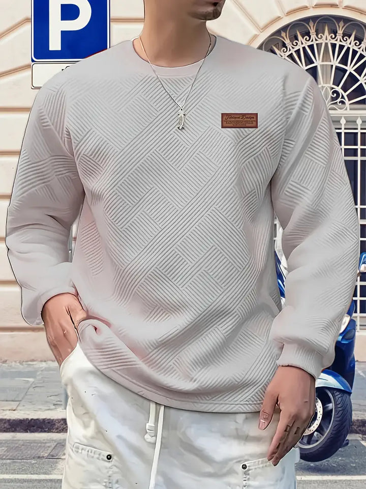 Malinga – Lässiges Sweatshirt Mit Geometrischem Muster Und Langen Ärmeln
