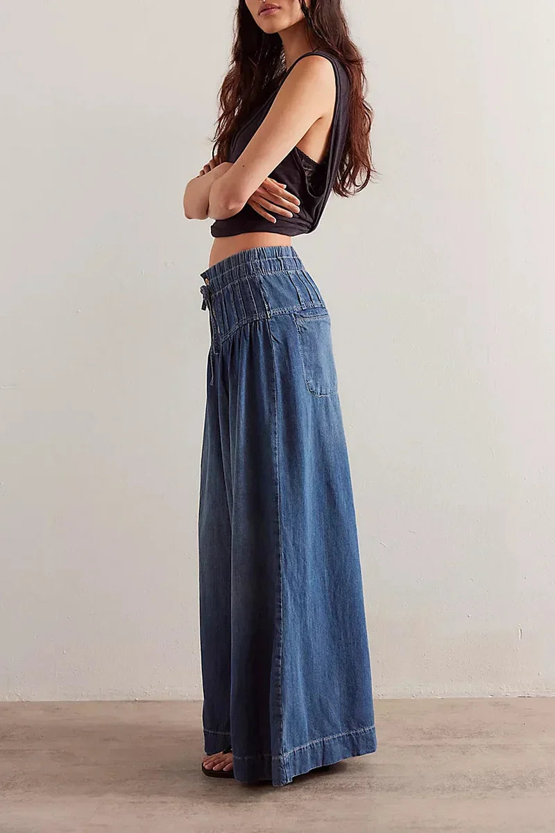 Karatza – Stilvolle Lockere Jeans Mit Weitem Bein