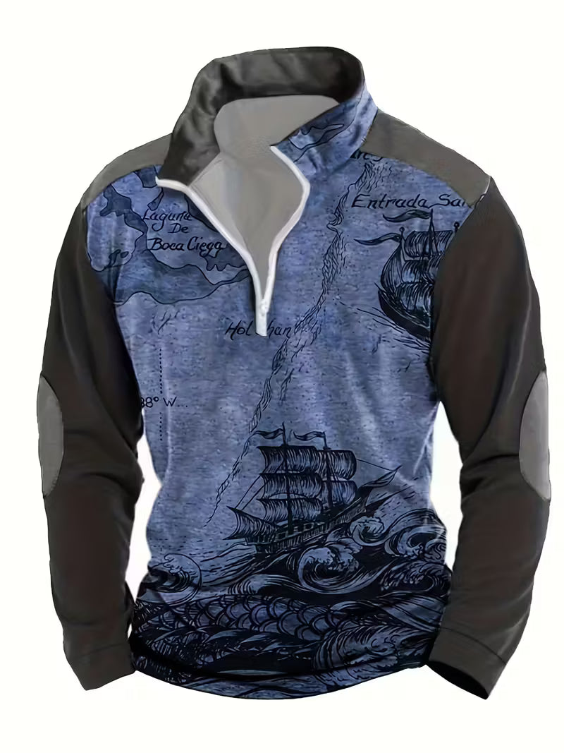 Didier – Vintage Piratenschiff 3D-Drucken Sweatshirt